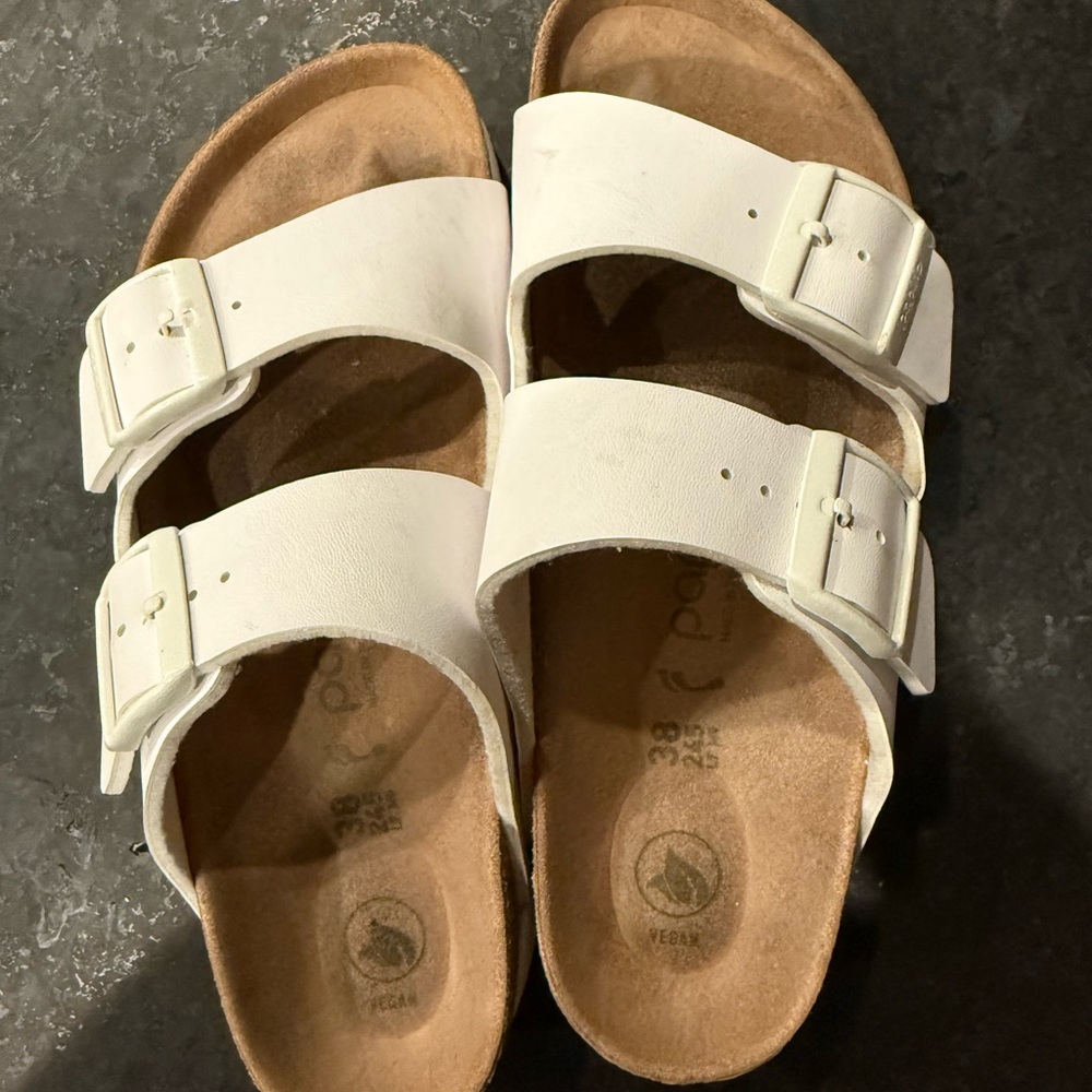 Papillio White Sandals with Adjustable Straps and Contoured Footbed